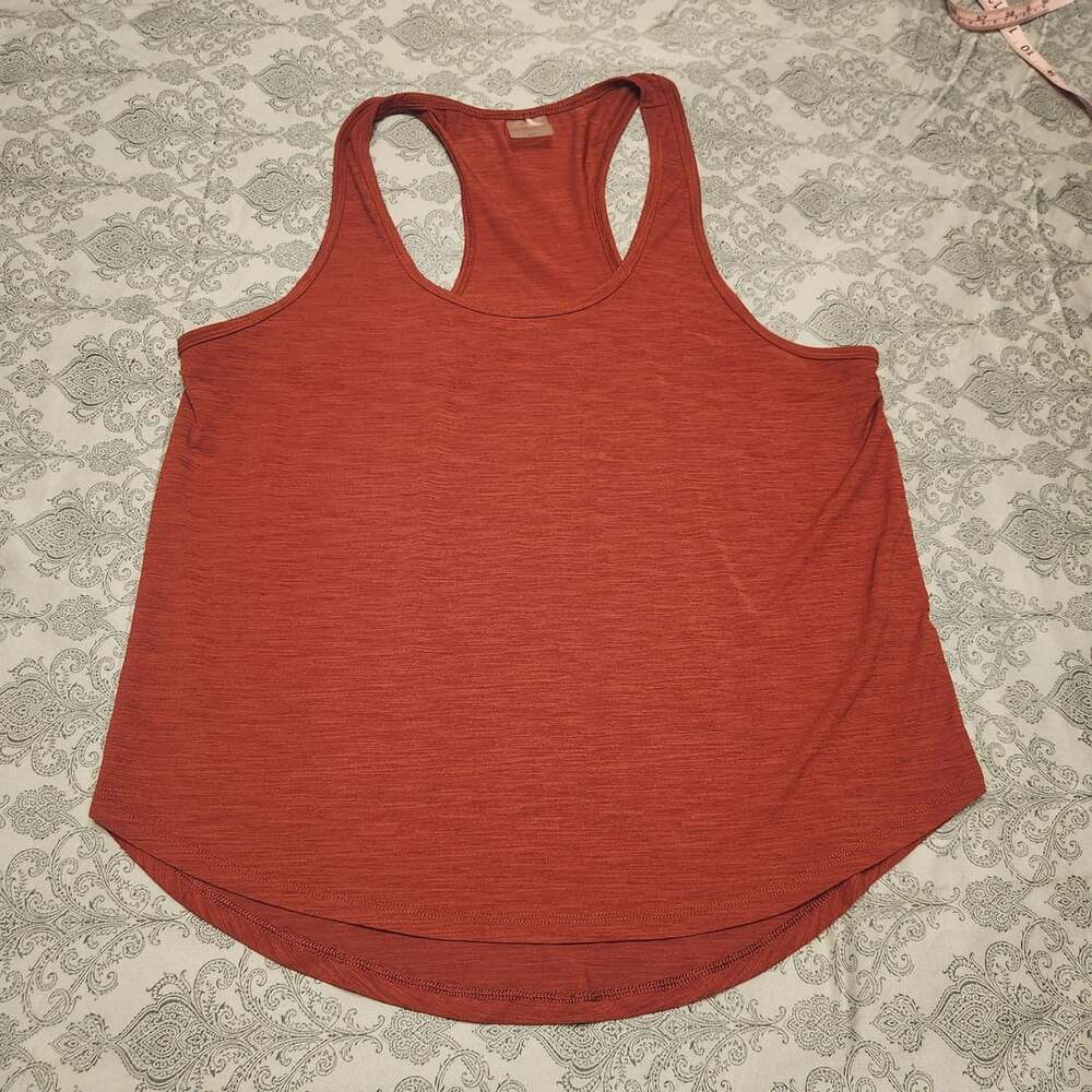 CALIA Women's Scoop Neck Racer Tank Top Dark Clay Size M